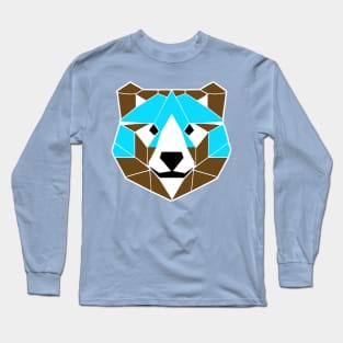 Geometric Blue Bear (MD23Ani002) Long Sleeve T-Shirt